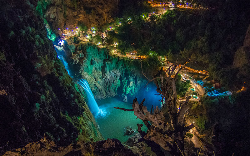 Ouzoud Falls by Night