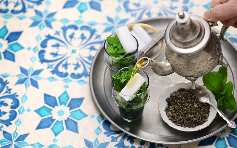 traditional Moroccan mint tea
